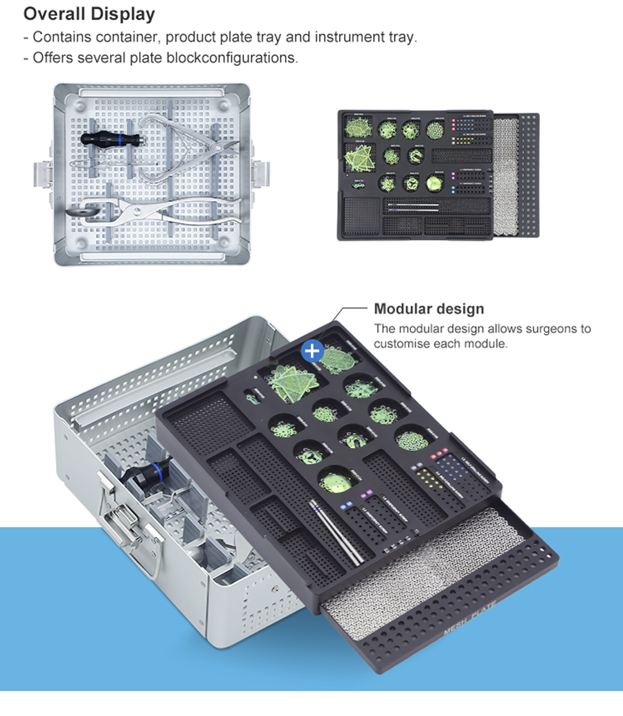 set de instrumentos para placas maxilofaciales