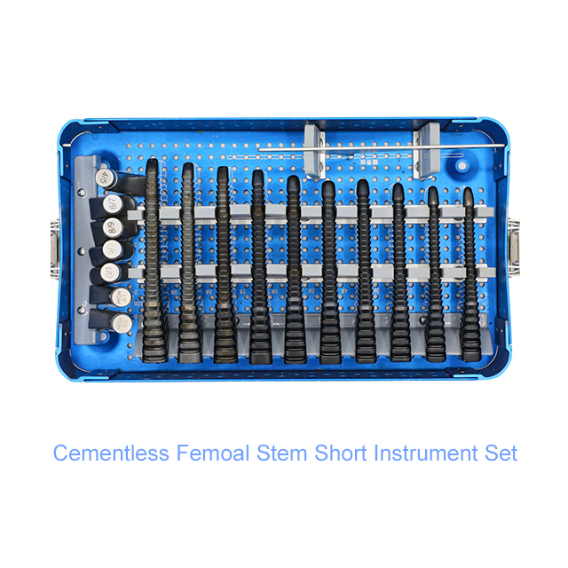 Juego de instrumentos cortos de femoal femoal sin cemento