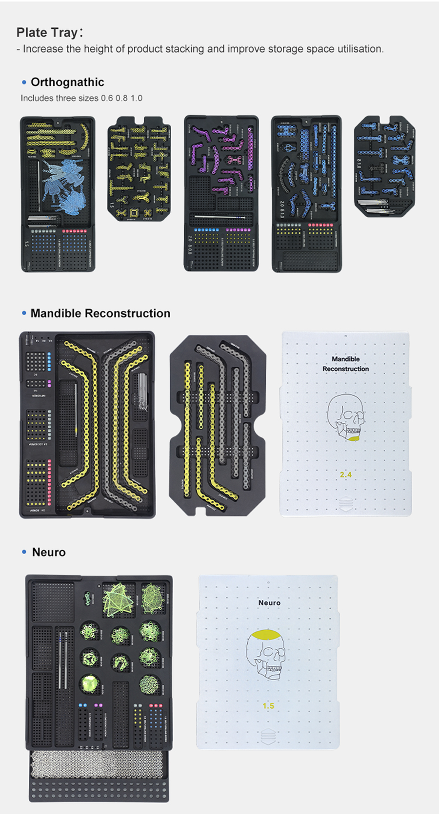 set de instrumentos para placas maxilofaciales