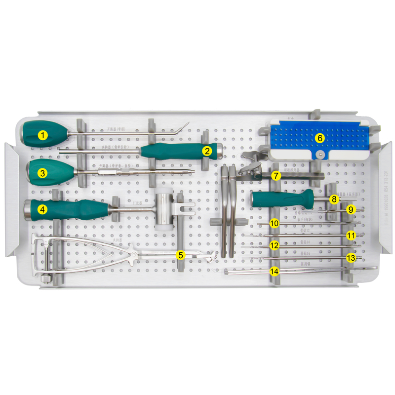 Caja cervical Peek con juego de instrumentos de tornillo de bloqueo