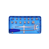 Juego de instrumentos con caja de titanio expandible