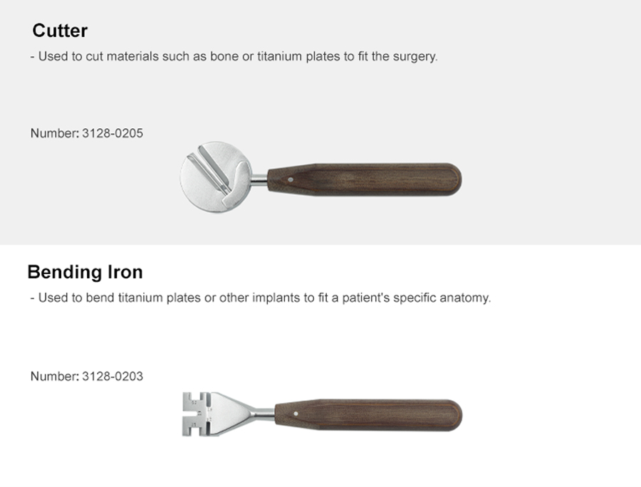 set de instrumentos para placas maxilofaciales
