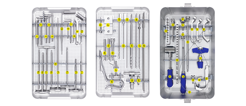 Bandeja de instrumentos de fijaci&oacute;n tibial superior 