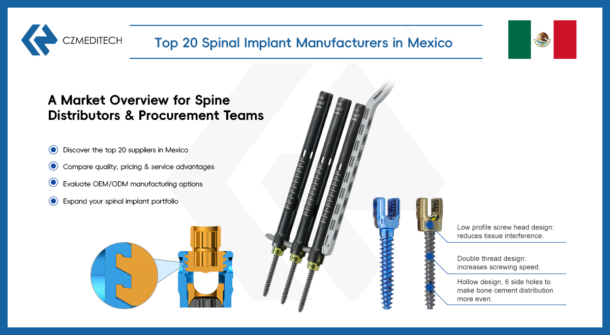 Los 20 principales fabricantes de implantes espinales en México (2026): análisis de mercado, comparación de marcas y oportunidades OEM